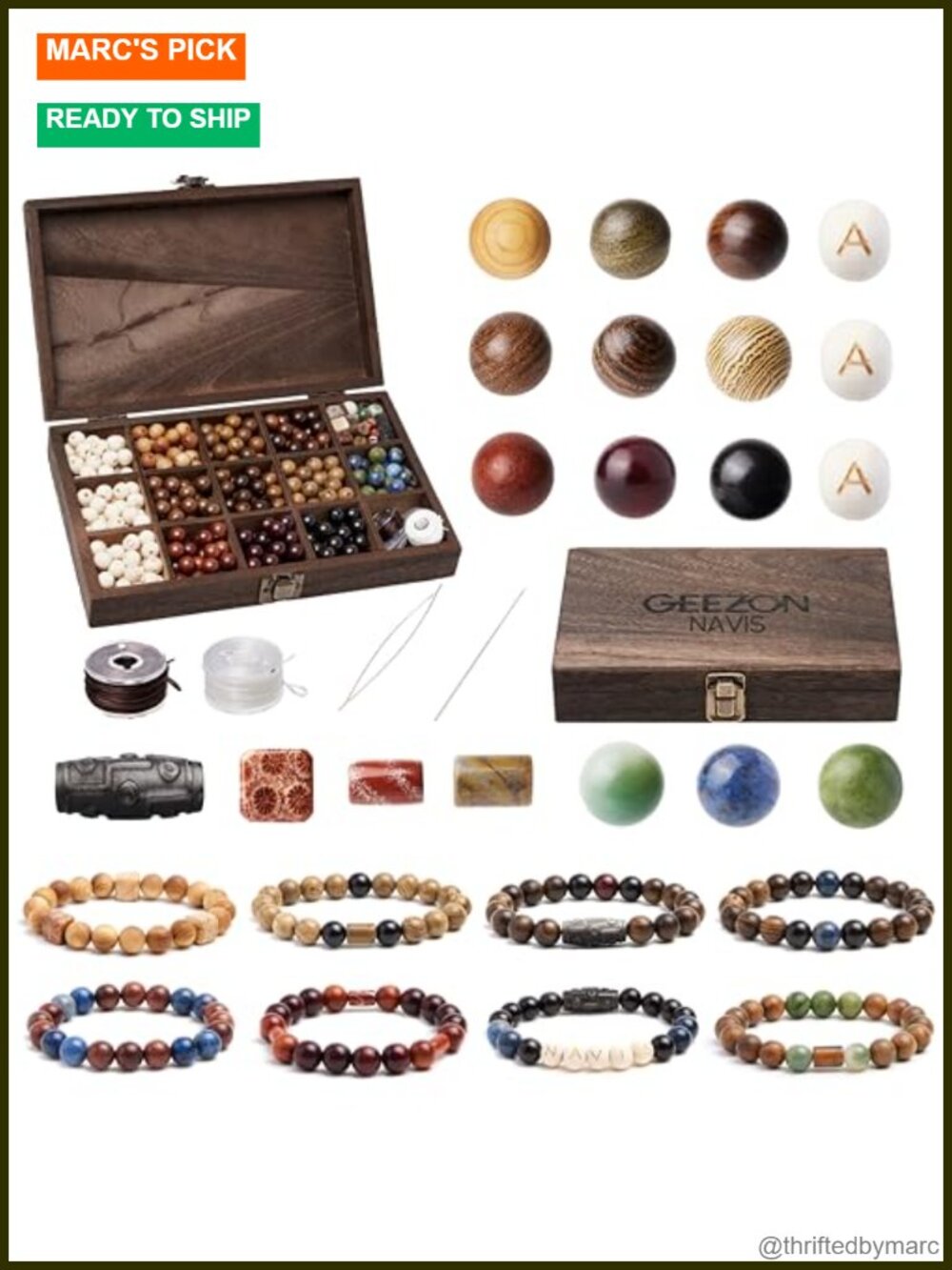 Natural Wood Bead Bracelet Making Kit, 296 Pieces w/ Letter Beads, DIY Jewelry
